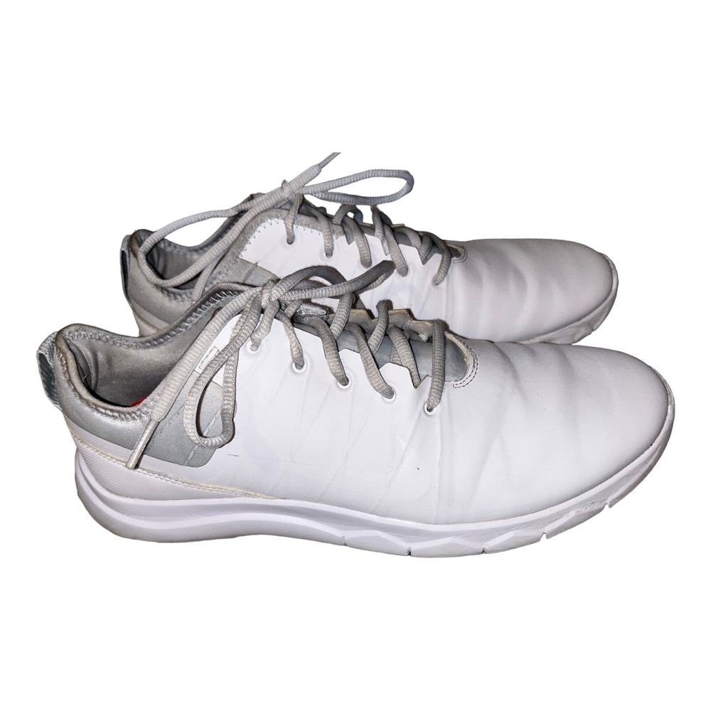 Women's 9 2015 Nike FI Impact 2 White/Platinum Waterproof Spikeless Golf Shoes